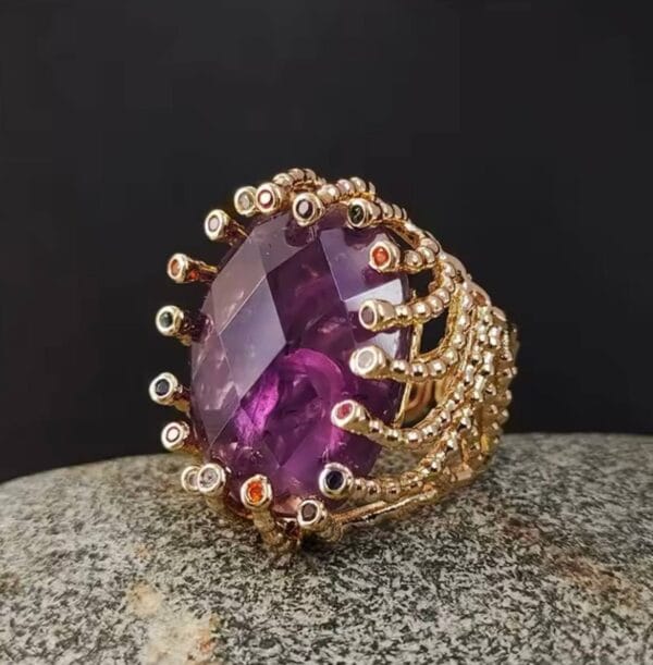 Anillo Amatista, Rainbow Persian Jade, Joyería Luison