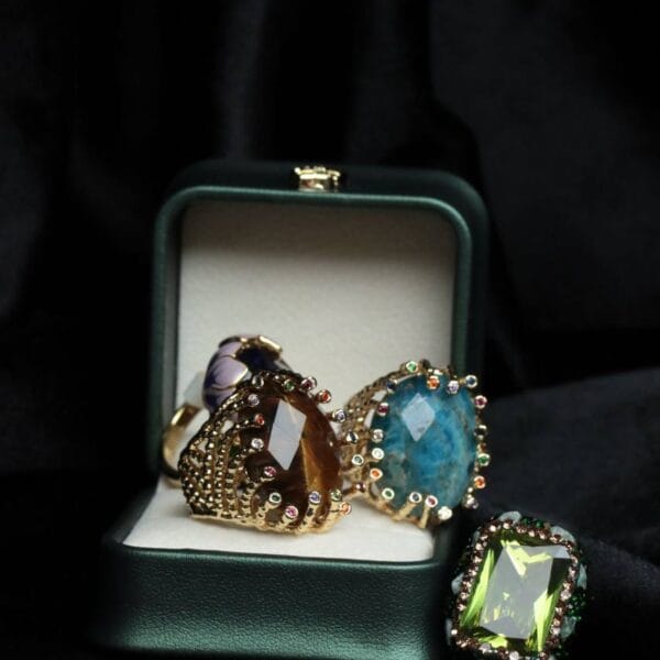 Anillos Rainbow Persian Jade, Joyería Luison