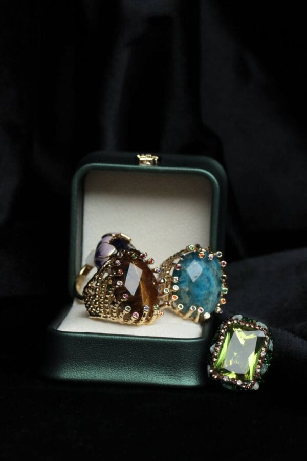 Anillos Rainbow Persian Jade, Joyería Luison