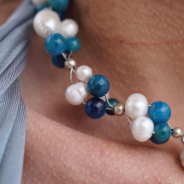 Collar Conjunto de Plata y Perlas Marinas, Joyería Luison