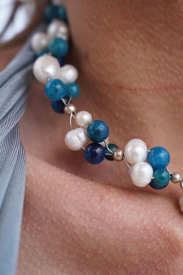 Collar Conjunto de Plata y Perlas Marinas, Joyería Luison