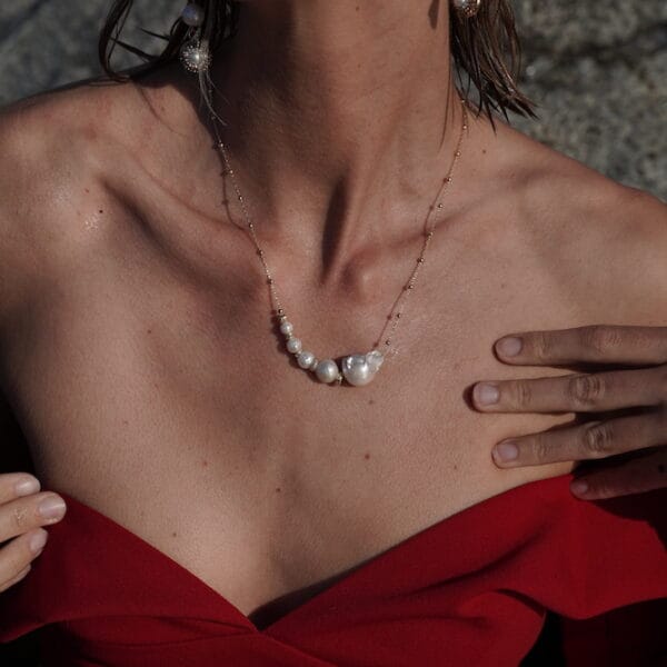 Collar Sedna de Plata 925 y Perlas Naturales en Oro 18k, Joyería Luison