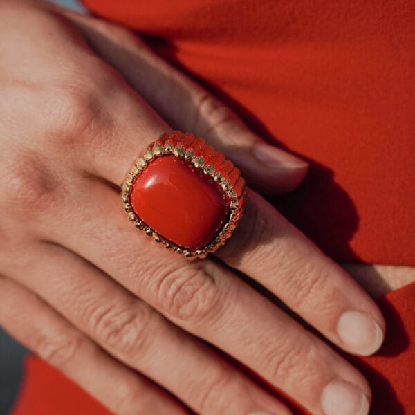 Anillo Cornalina Gold, Joyería Luison