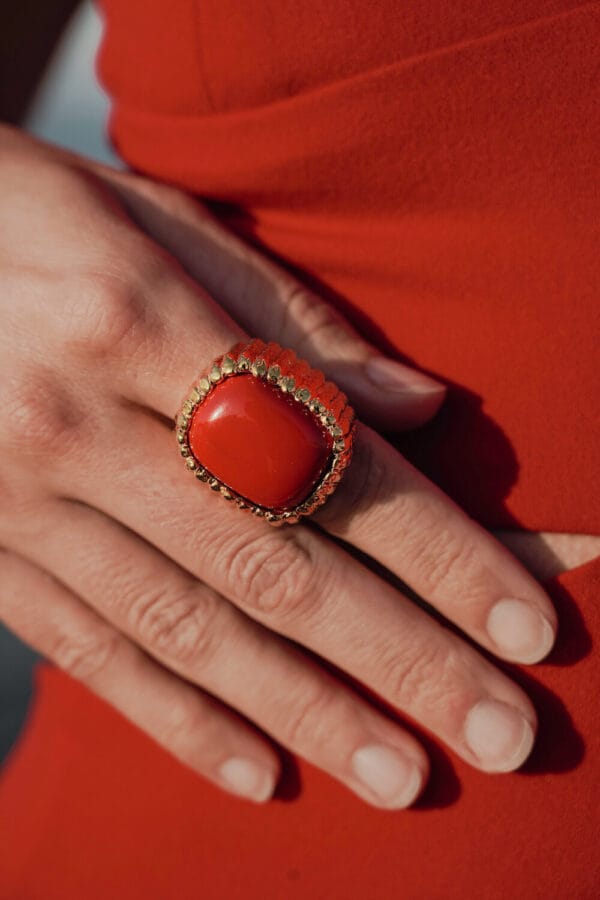 Anillo Cornalina Gold, Joyería Luison