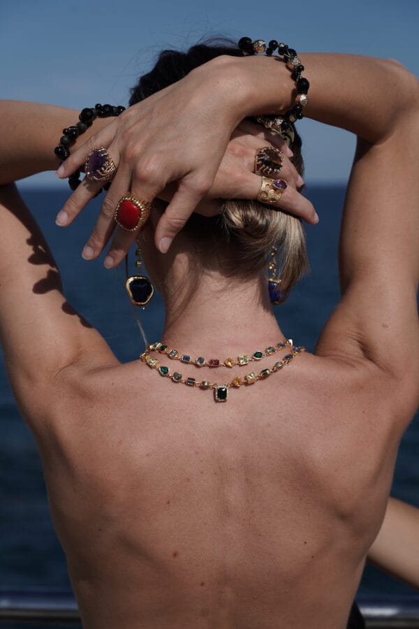 Collar Rainbow de Cristales Swarovski en Oro 18k, Joyería Luison