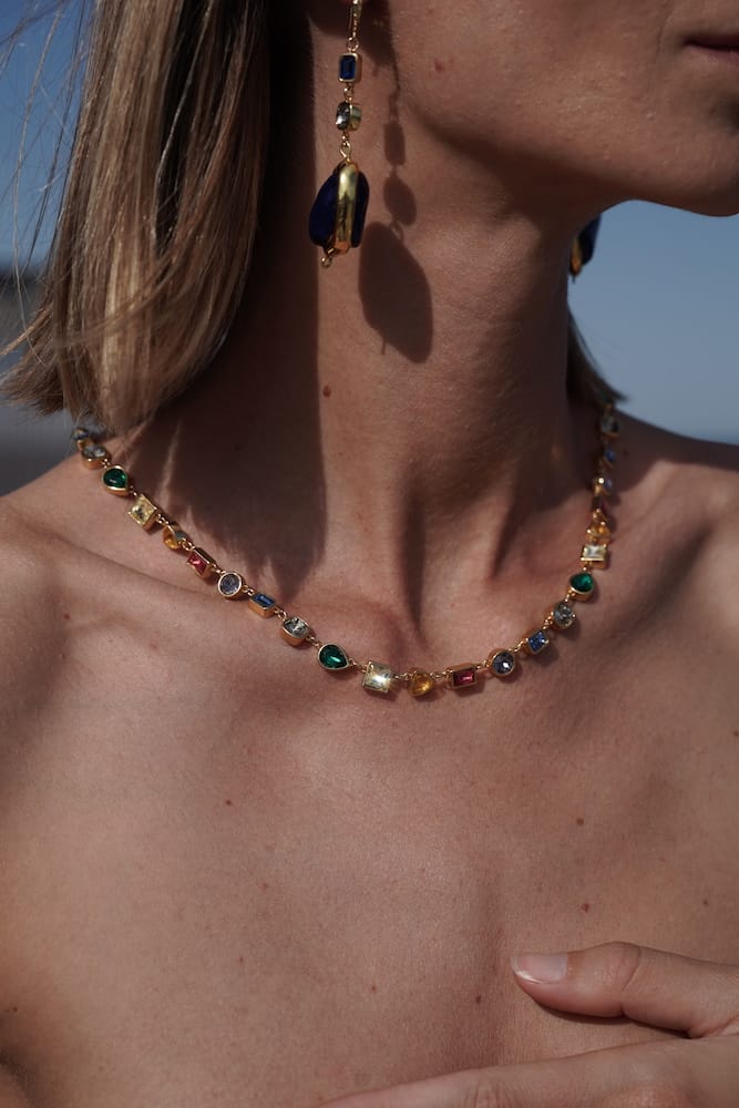 Collar Rainbow de Cristales Swarovski en Oro 18k, Joyería Luison