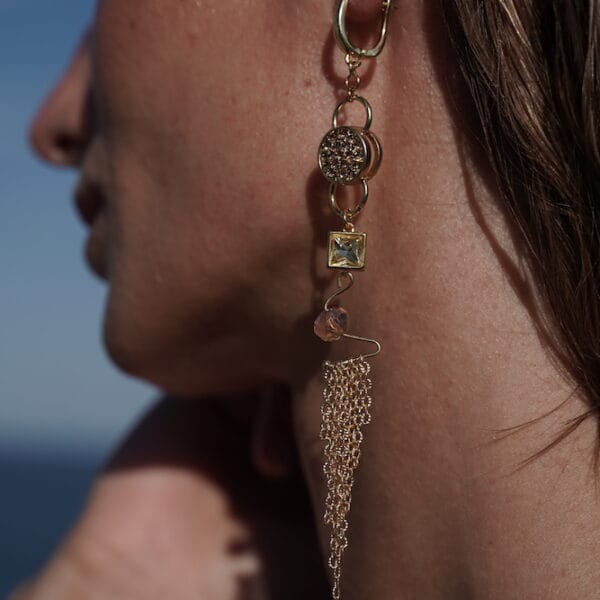 Pendientes Cascada de Oro 18K, Joyería Luison