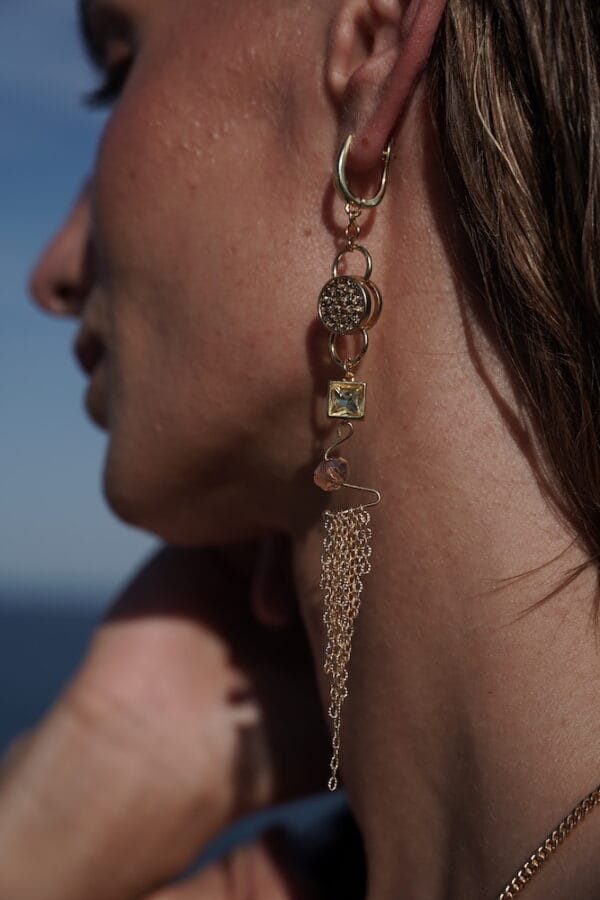 Pendientes Cascada de Oro 18K, Joyería Luison