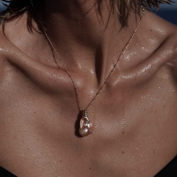 Collar Amor Amor de Perla Barroca Rosa, Joyería Luison