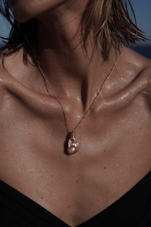 Collar Amor Amor de Perla Barroca Rosa, Joyería Luison