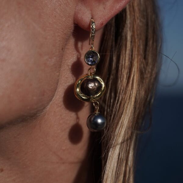 Pendientes Afrodita Perla Australiana y Murano,