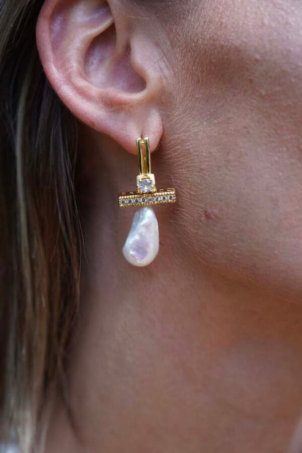 Pendientes Queen Perlas Barrocas y Oro 18k, Joyería Luison