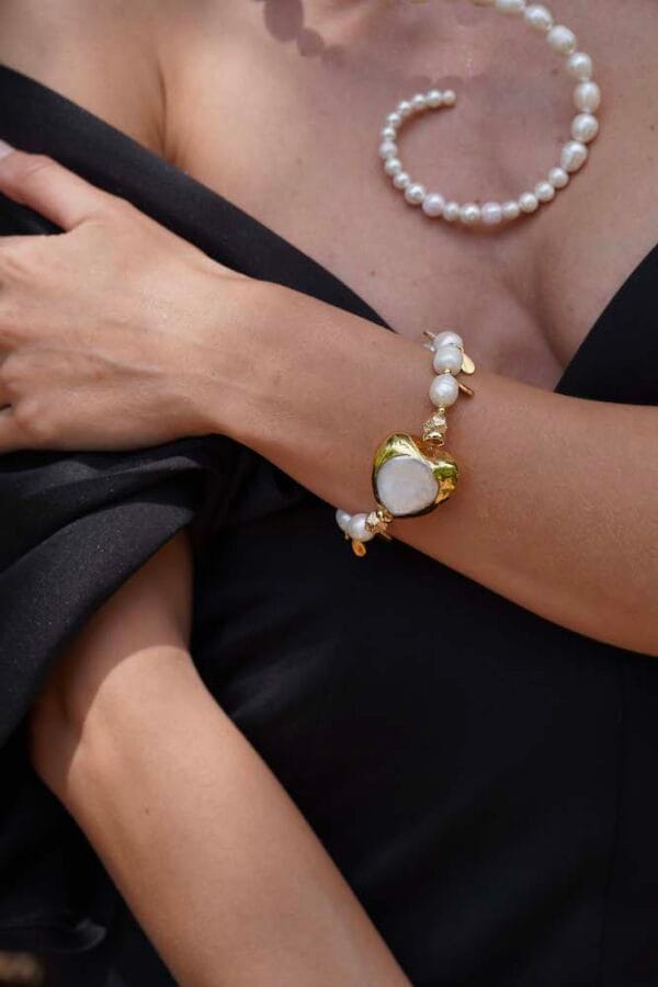 Corazón Barroco Gold Brazalete Perlas, Luison