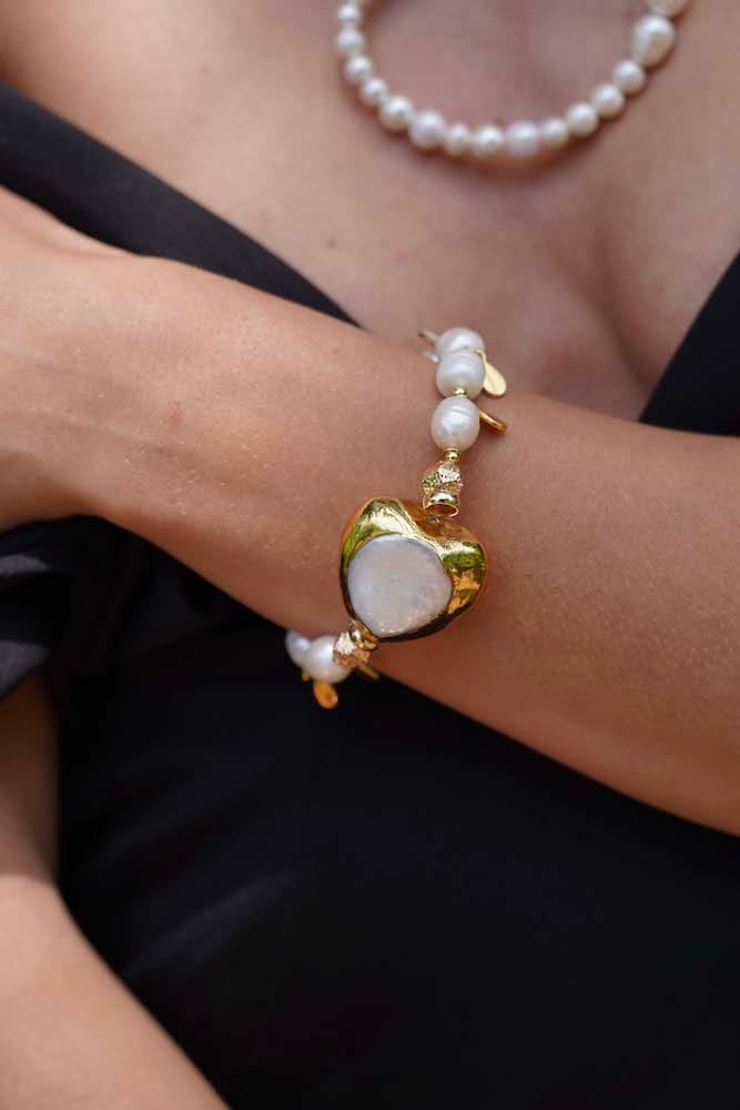 Corazón Barroco Gold Brazalete Perlas, Luison