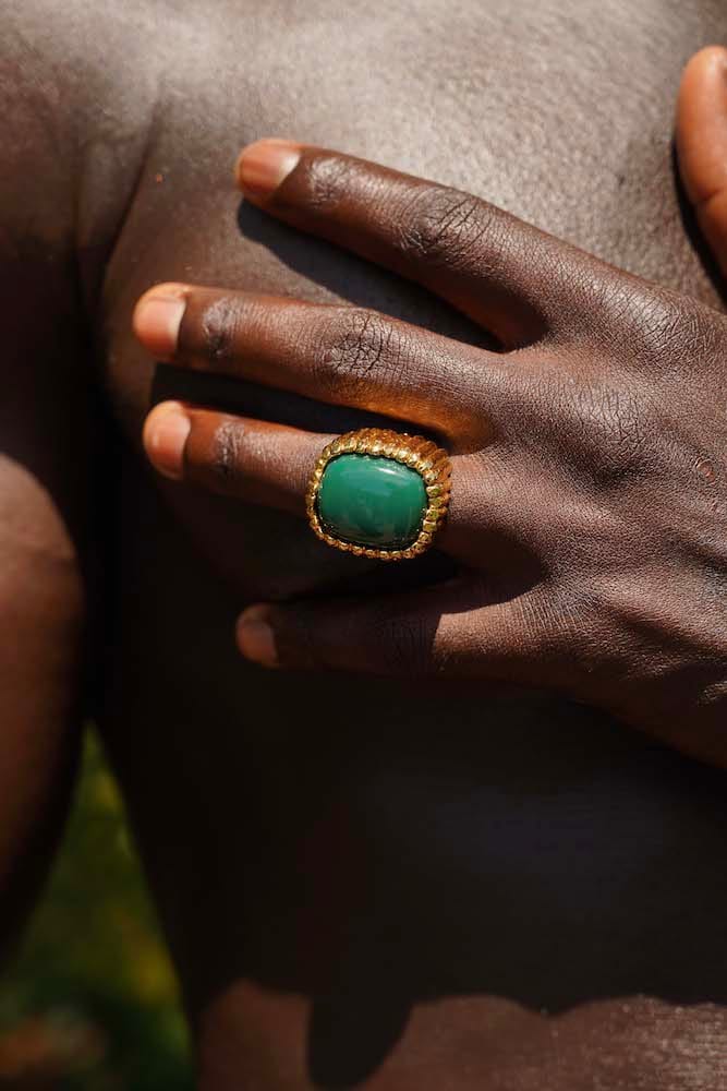 Anillo Aventurina Gold, Joyería Luison
