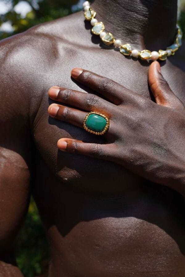 Anillo Aventurina Gold, Joyería Luison