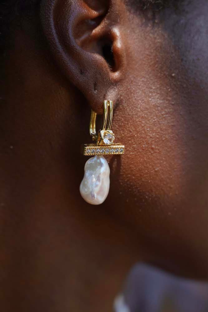 Pendientes Queen Perlas Barrocas y Oro 18k, Joyería Luison