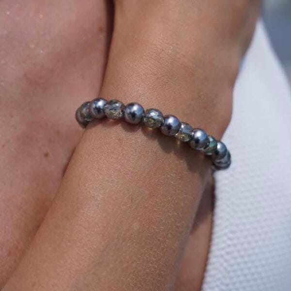 Brazalete de Perlas con Cierre de Plata 925 Blue Love, Joyería Luison
