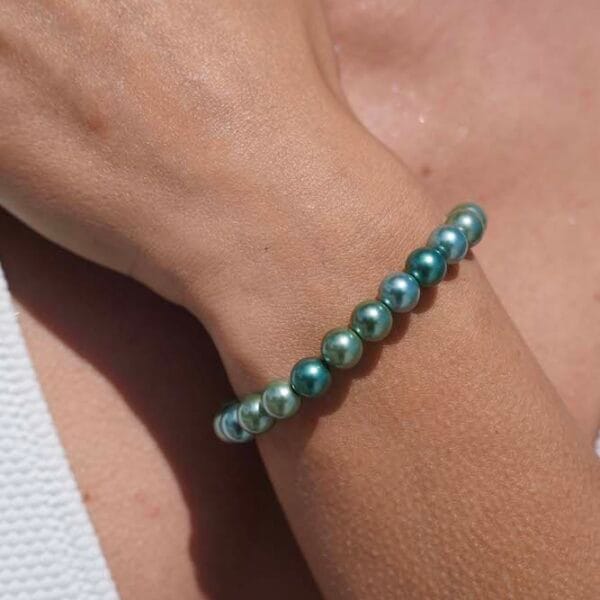 Brazalete Ocean Perlas Turquesa y Plata 925, Joyería Luison