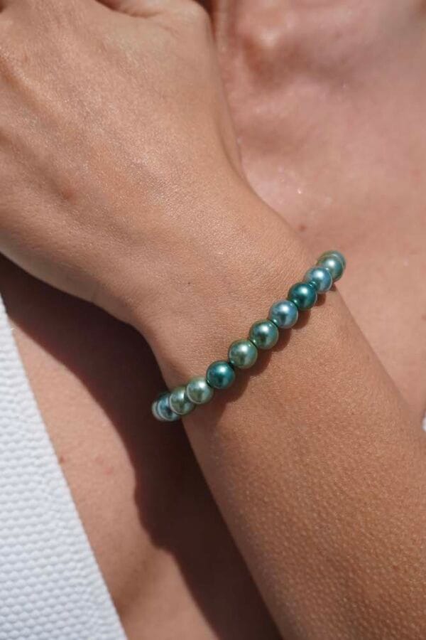 Brazalete Ocean Perlas Turquesa y Plata 925, Joyería Luison