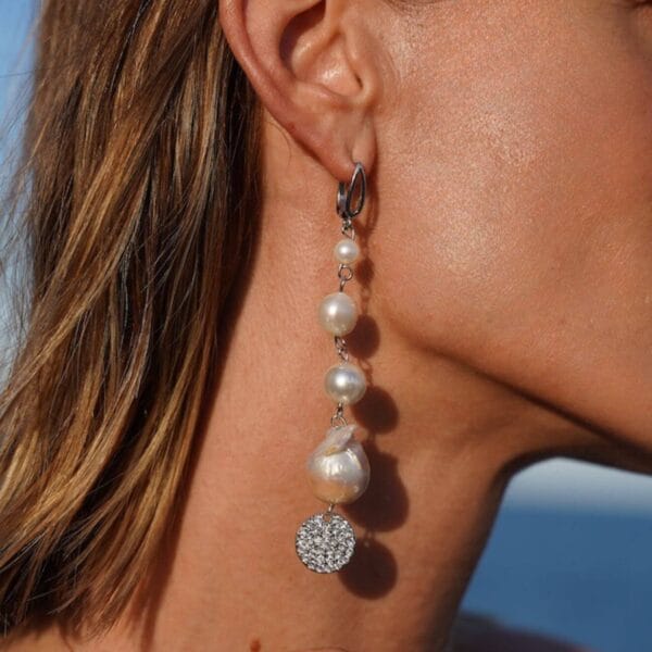 Pendientes Instinto Perlas Naturales y Plata 925, Joyería Luison