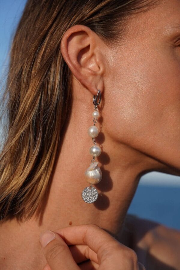 Pendientes Instinto Perlas Naturales y Plata 925, Joyería Luison