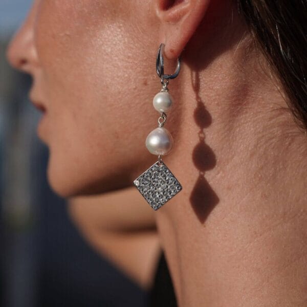 Pendientes PERFECCIÓN de Perlas con Detalle de Circonio, Joyería Luison