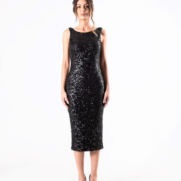 Vestido Fiesta Ajustado de Lentejuelas, Luison