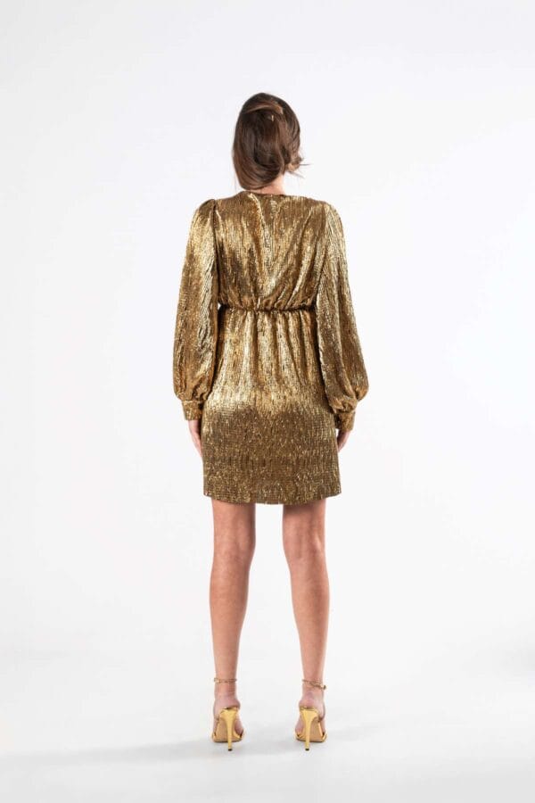 Vestido Corto Dorado Brillante, Luison