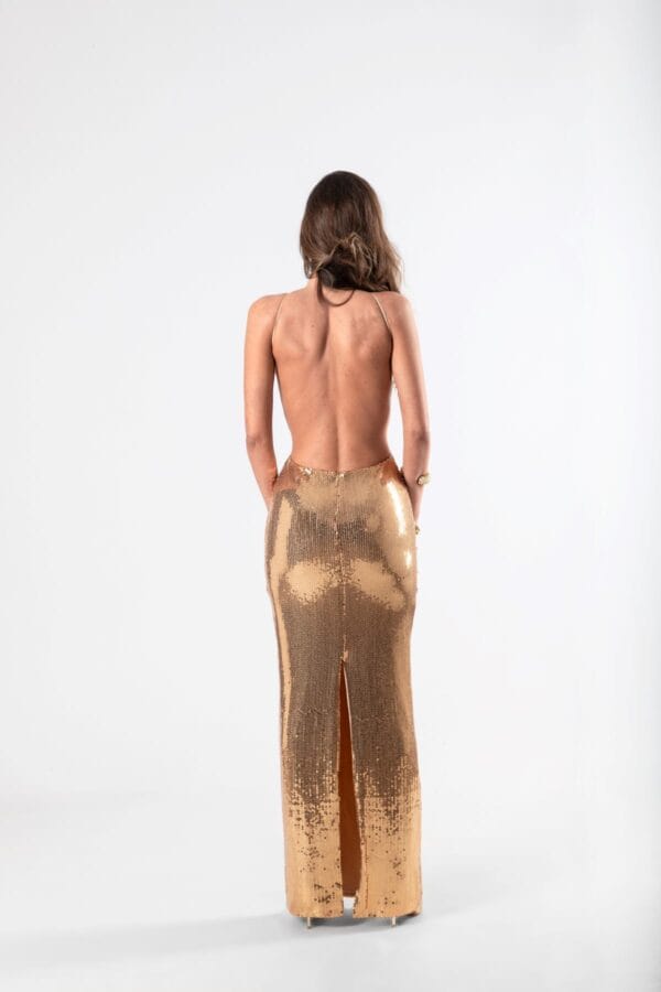 Vestido de Gala Brillante Escote Halter, Luison