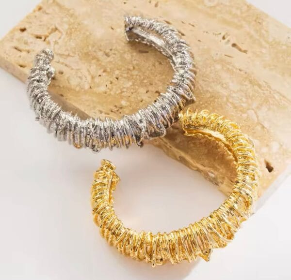 Brazalete Hipérbole Retro Europeo Dorado y plateado, Luison