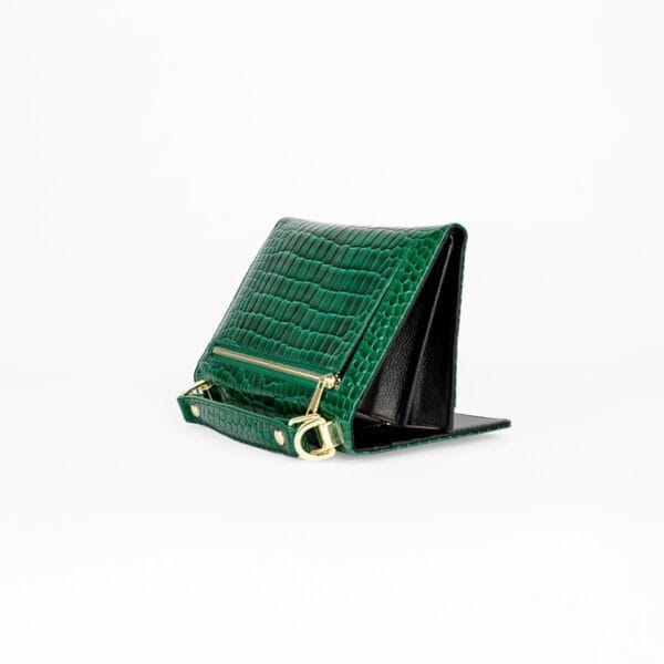 Cartera Verde Cocodrilo, Bolso de Mano Elegante, Luison