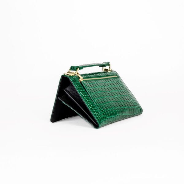 Cartera Verde Cocodrilo, Bolso de Mano Elegante, Luison