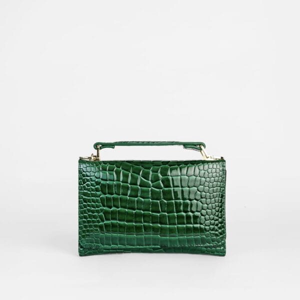 Cartera Verde Cocodrilo, Bolso de Mano Elegante, Luison
