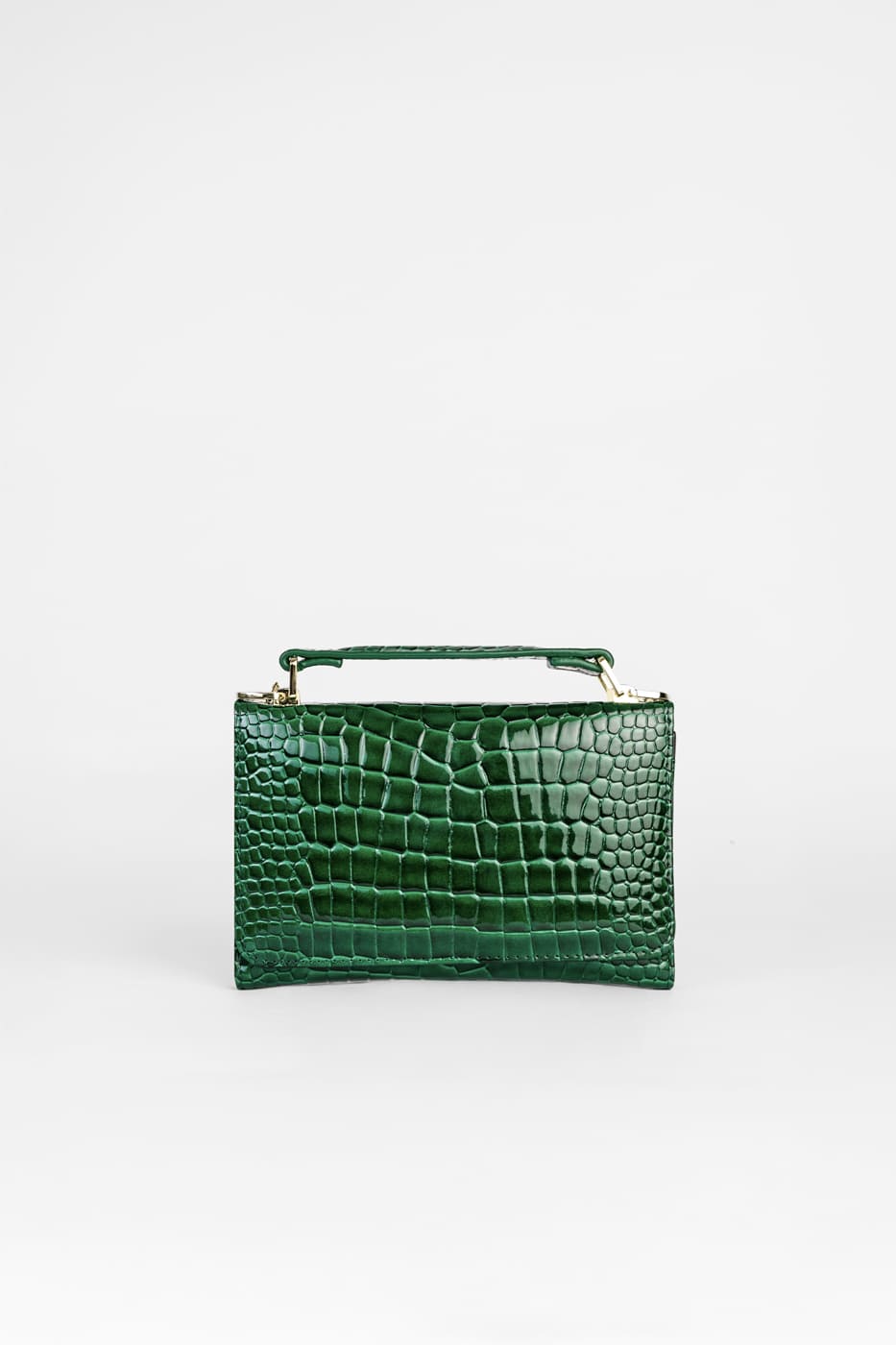Cartera Verde Cocodrilo, Bolso de Mano Elegante, Luison
