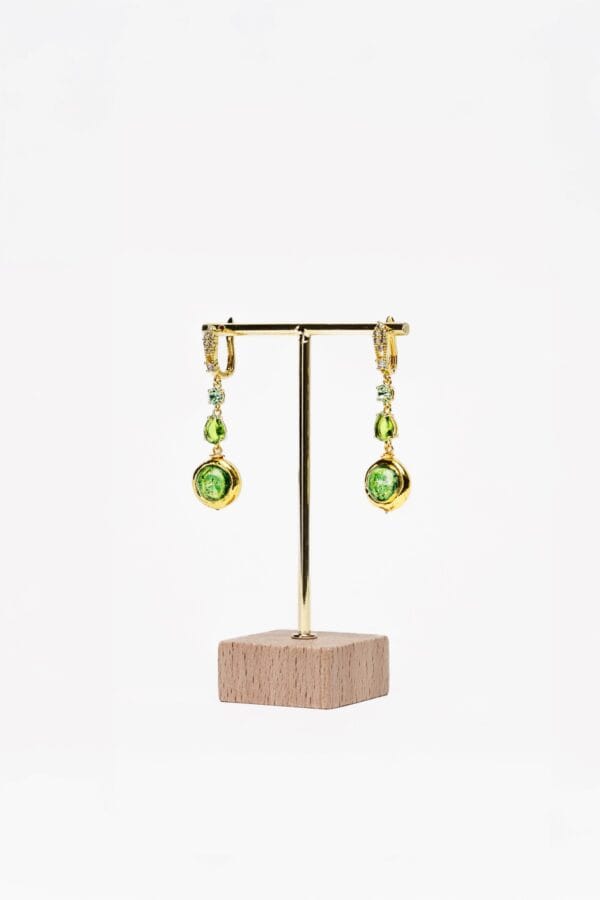 Pendientes Oro 18K Esmeralda Cascada Elegante, Luison