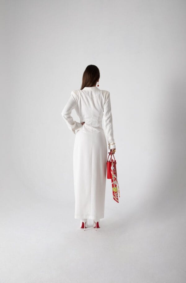 Vestido de Noche Blanco Largo Elegante | LUISON