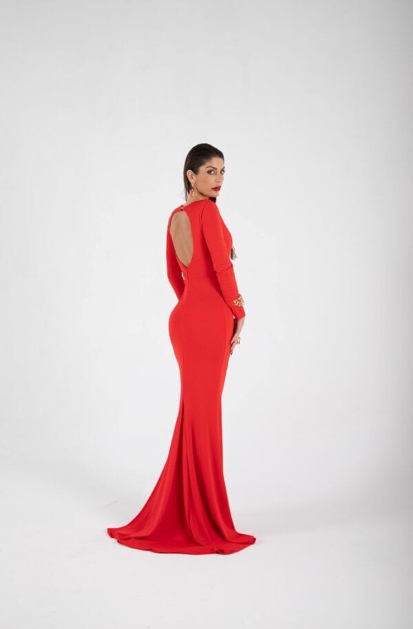 Vestido Rojo Largo de Sirena Elegante | LUISON