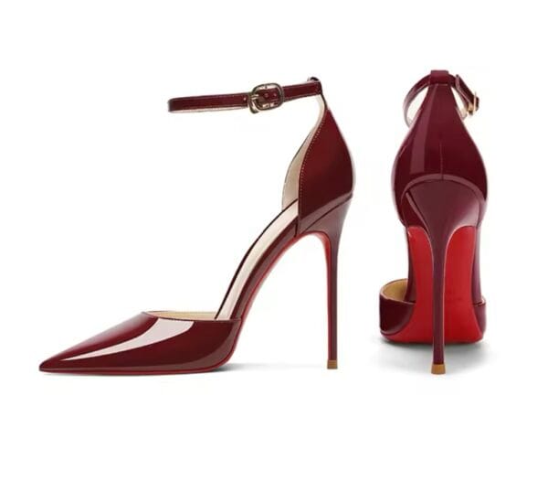  Tacones Elegantes de Charol Rojo Vino | LUISON