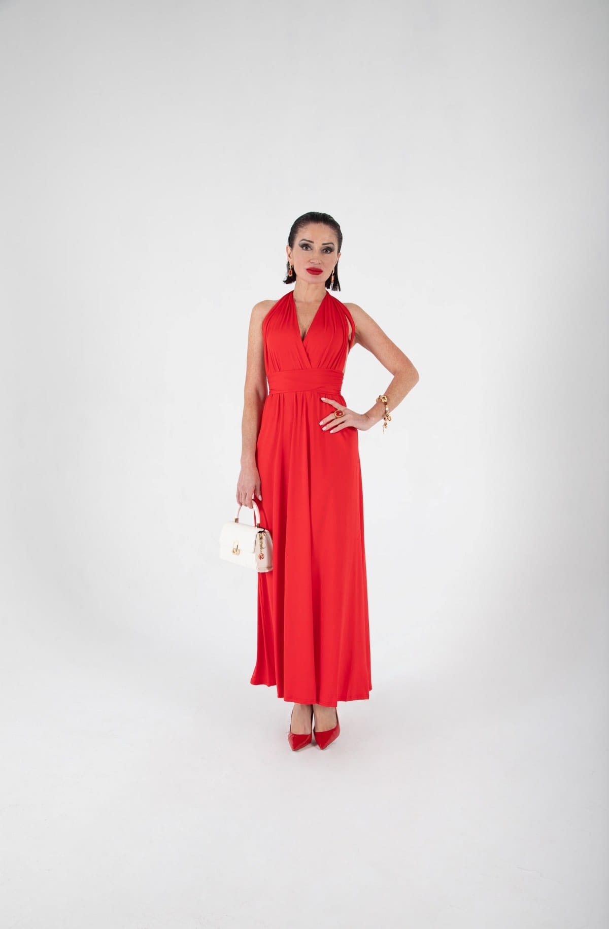 Vestido Largo Rojo Convertible Multiway | LUISON