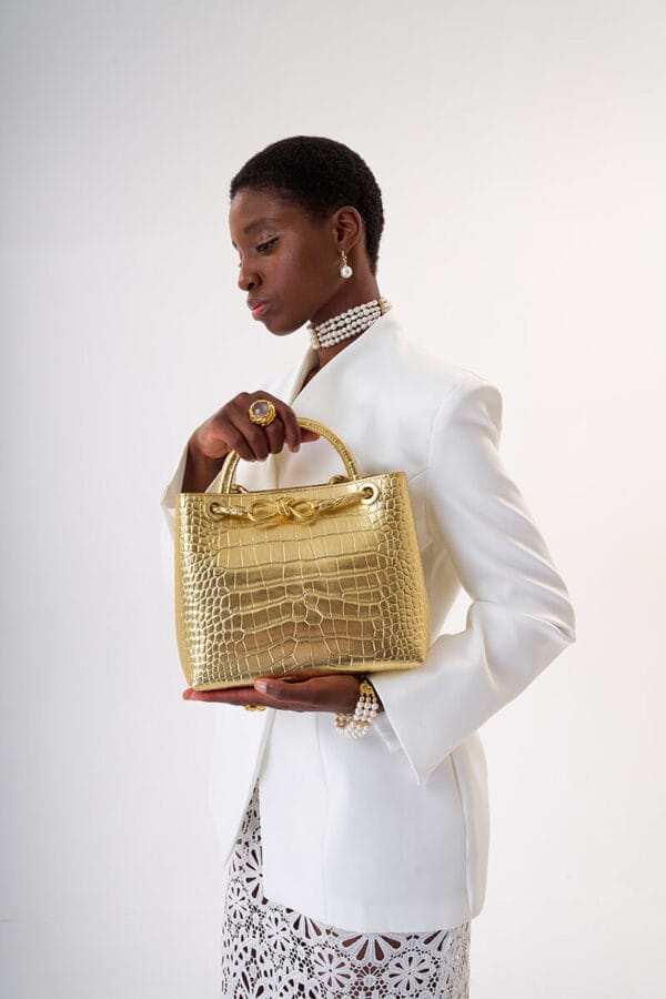 Bolso De Mano Tesoro Dorado - Imagen 4