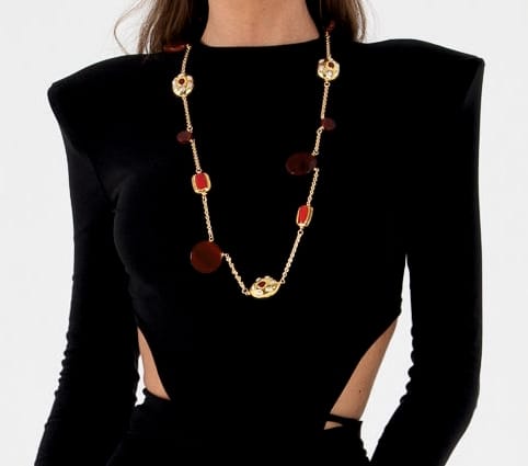 Collar Artesanal de Jade Persa Rojo y Oro 18k | LUISON