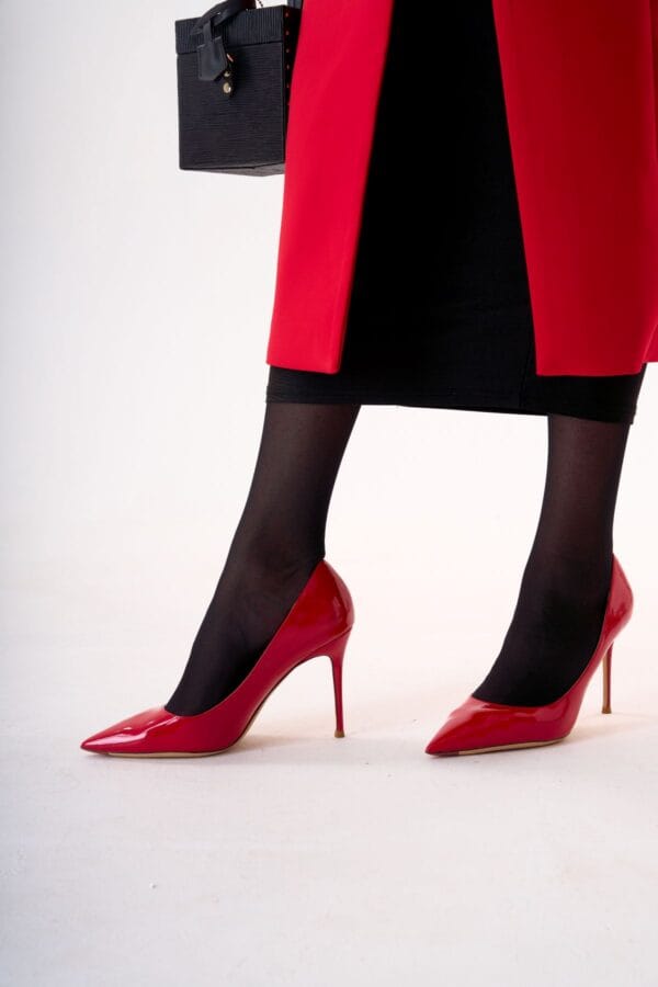 Tacones Altos Rojos de Cuero Lacado | LUISON
