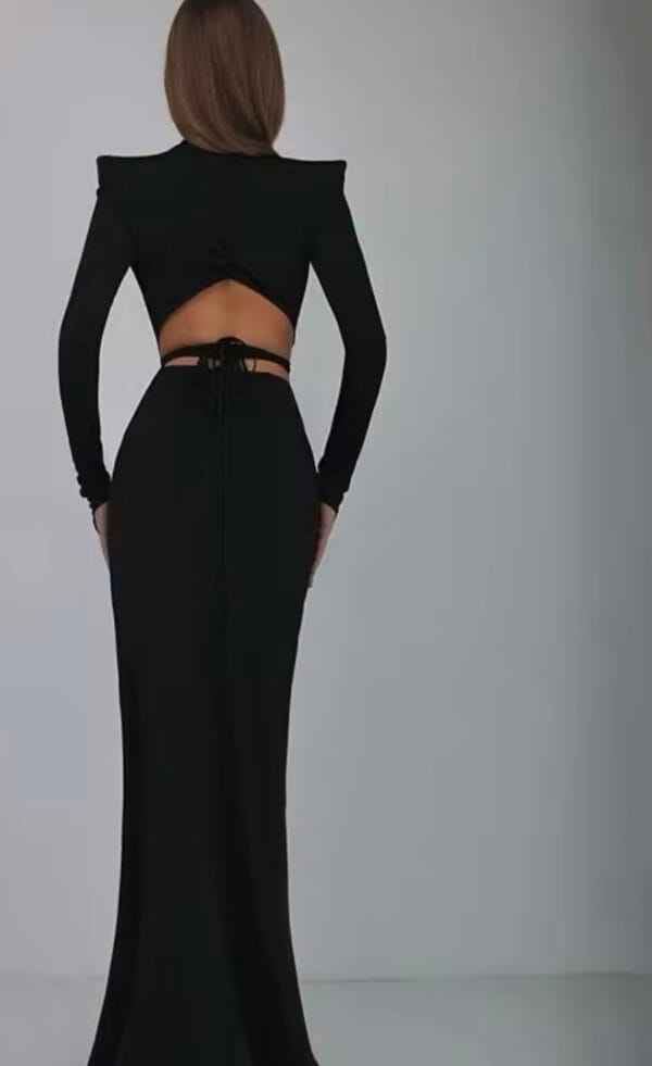 Vestido Conjunto Negro Elegante Largo | LUISON