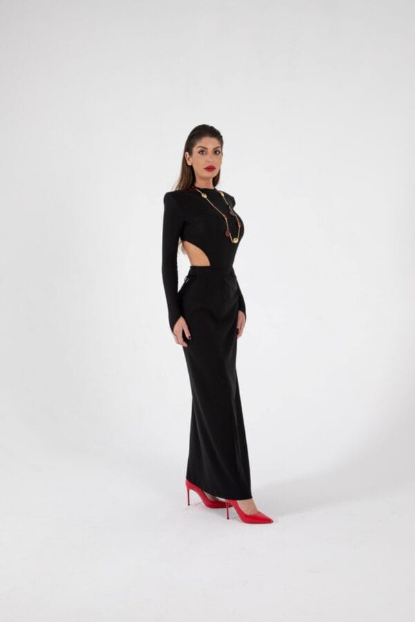 Vestido Conjunto Negro Elegante Largo | LUISON