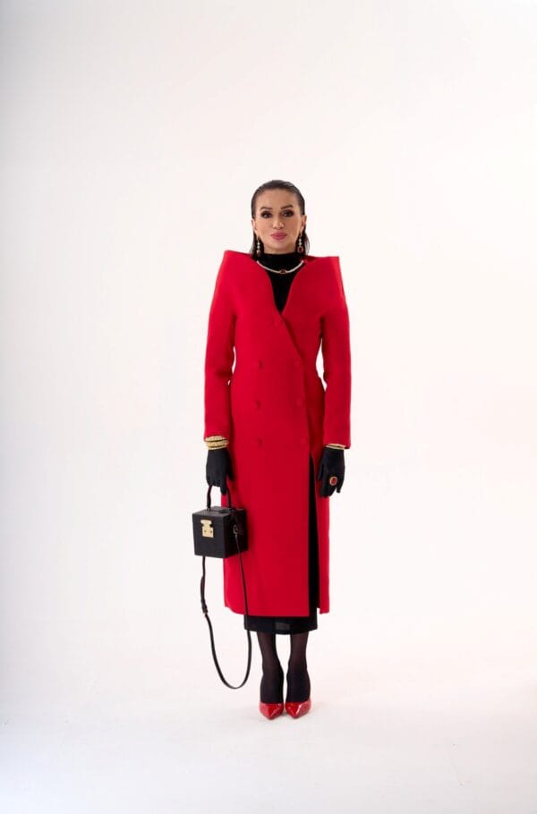 Abrigo Rojo Elegante para Mujer | LUISON