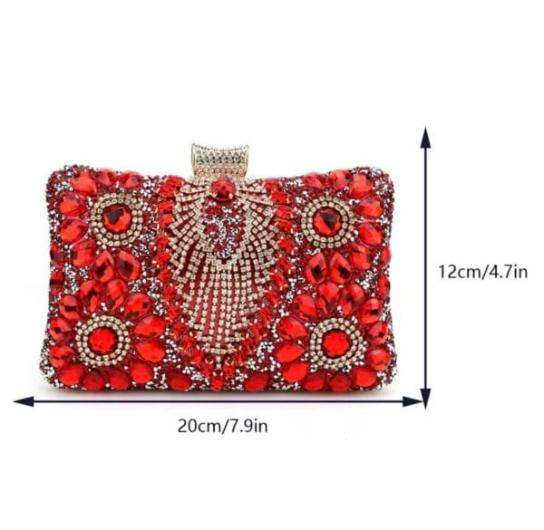 Bolso Fiesta Rubí | Clutch Elegante Pedrería Roja | LUISON
