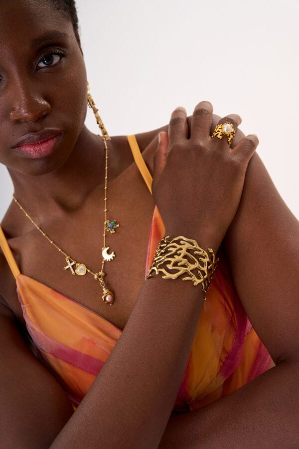 Anillo Pearl Flower Gold - Imagen 4