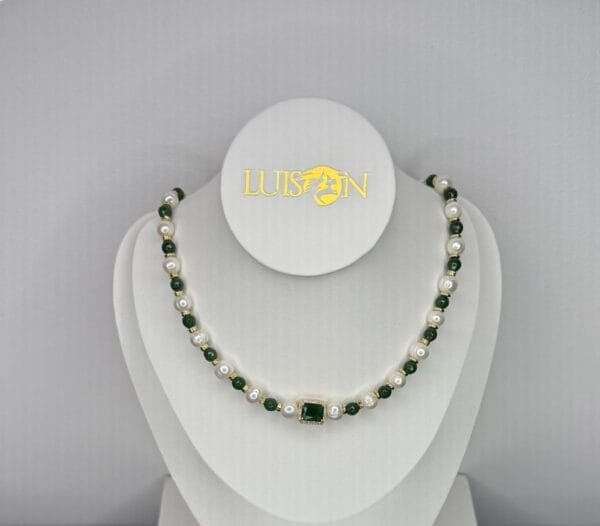 Gargantilla Jade y Perlas | LUISON Joya Artesanal