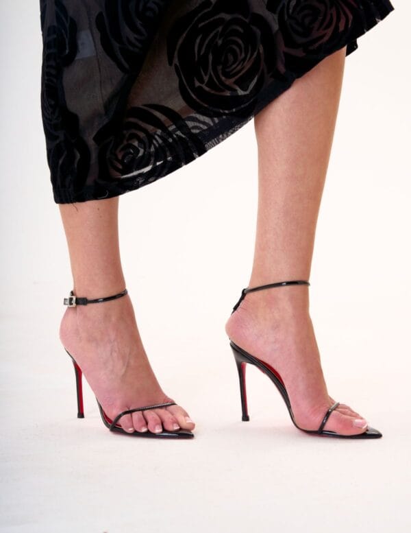 Sandalias Negros de Tacón Fino Súper Alto | LUISON